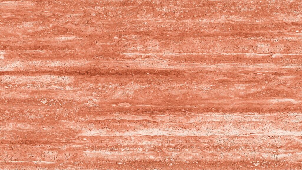 Close-up of red vein travertine with horizontal lines and natural texture